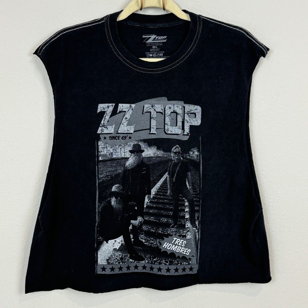 ZZ Top Black Cut-off 2021 Concert T-shirt M/L